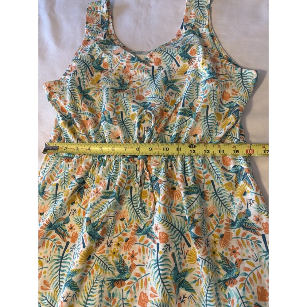 DULUTH TRADING To N Flow Hummingbird Midi Tank Dress Large Cottagecore Pockets - Picture 12 of 13